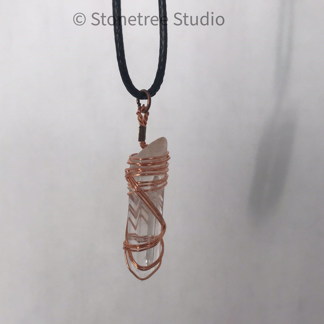 Copper-Wrapped Crystal Necklace