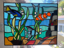 Load image into Gallery viewer, Fish stained glass panel
