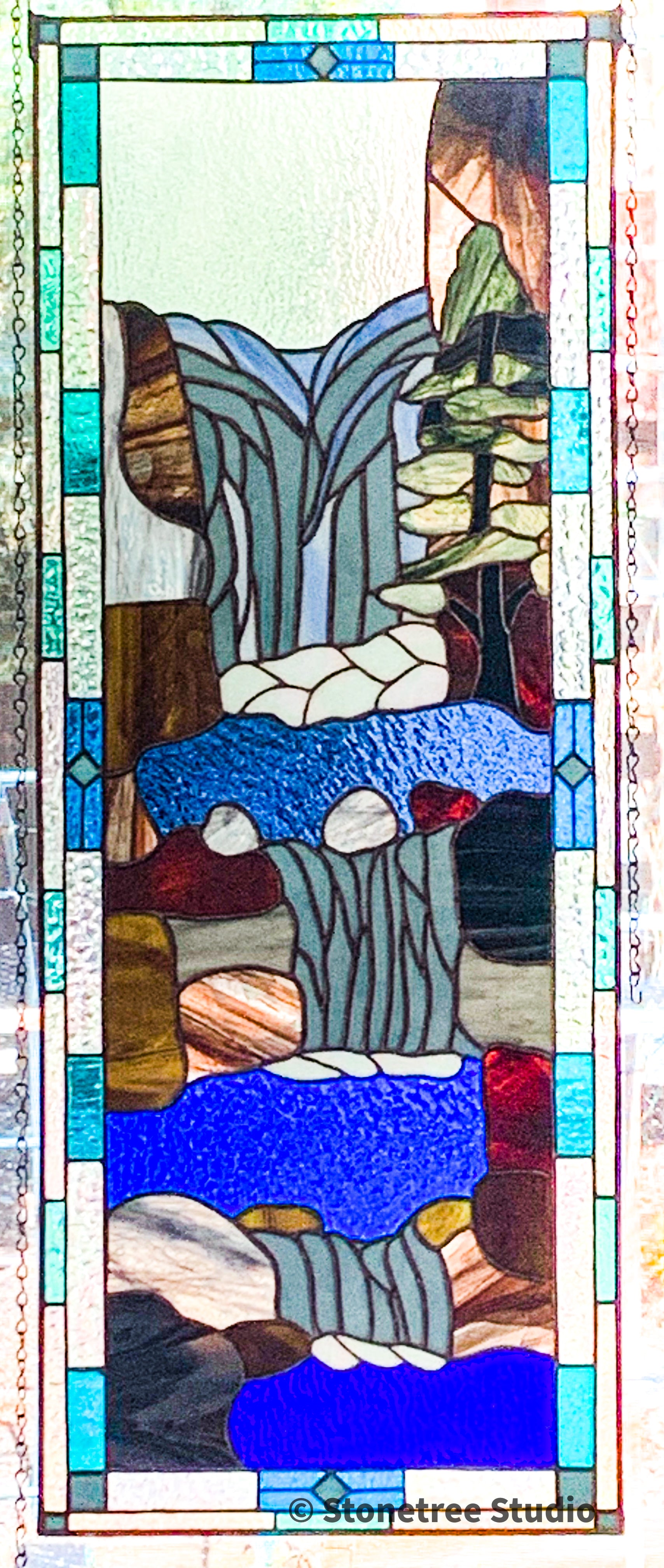 Waterfall Patern Stained Glass Waterfalls 720x720