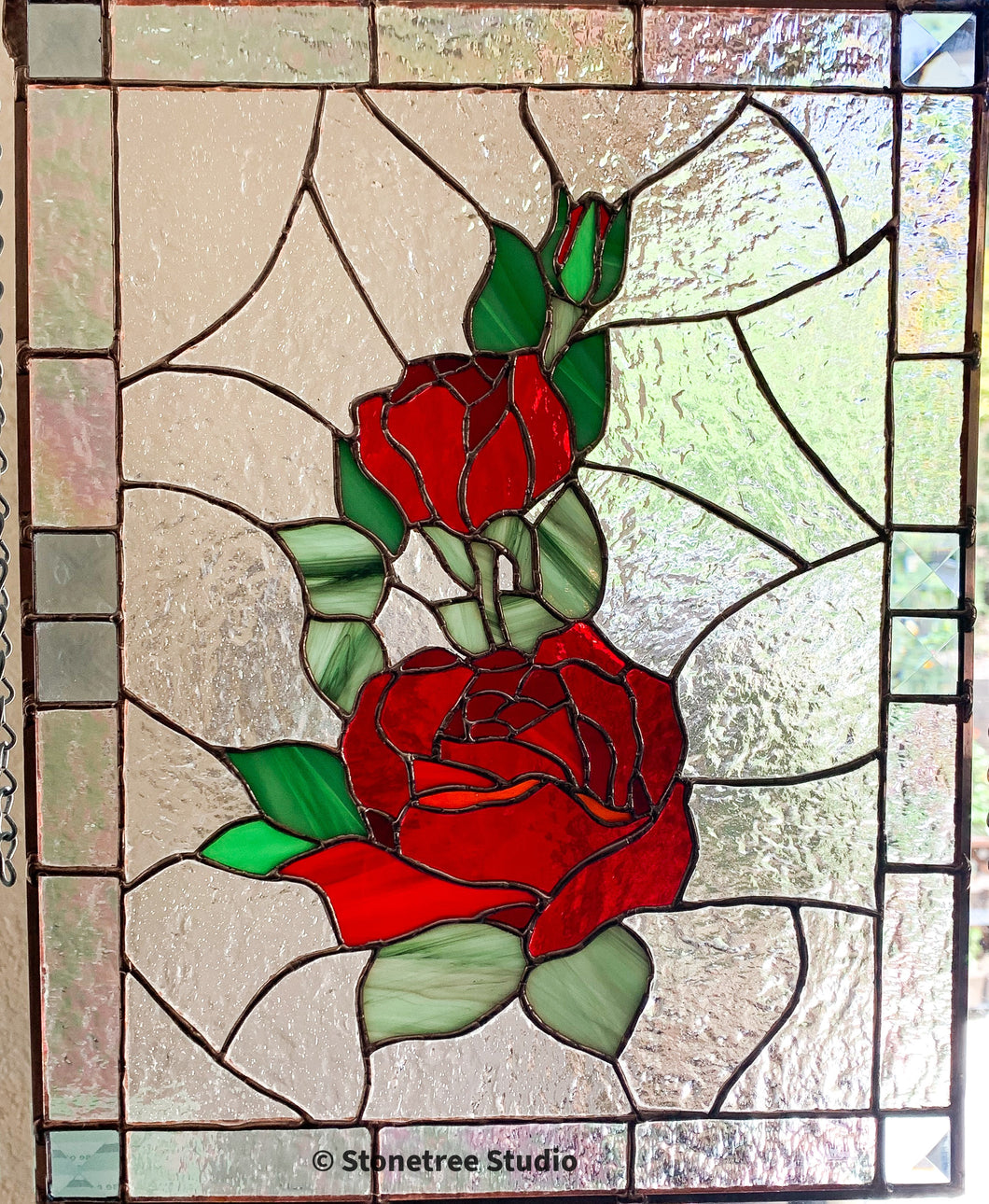 Red Rose Stained Glass