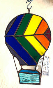 Hot Air Balloon Stained Glass Suncatcher (2 color options)