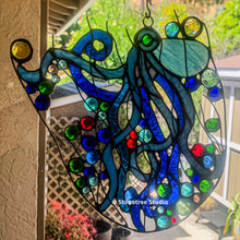Load image into Gallery viewer, Blue Octopus Suncatcher
