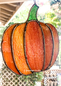 Pumpkin Stained Glass Suncatcher