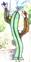 Load image into Gallery viewer, Cactus Stained Glass Suncatcher / Ornament (with variations)
