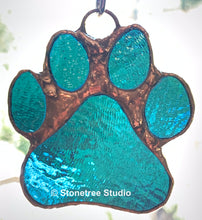 Load image into Gallery viewer, Puppy Paws Stained Glass Suncatcher/Ornament (with variations)
