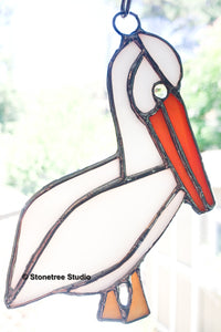 Pelican Stained Glass Suncatcher/Ornament