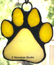 Load image into Gallery viewer, Puppy Paws Stained Glass Suncatcher/Ornament (with variations)
