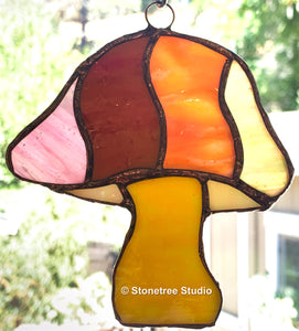 Mushroom Stained Glass Suncatcher (with variations)