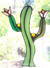 Load image into Gallery viewer, Cactus Stained Glass Suncatcher / Ornament (with variations)
