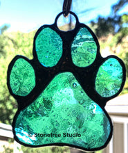 Load image into Gallery viewer, Puppy Paws Stained Glass Suncatcher/Ornament (with variations)
