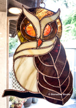 Load image into Gallery viewer, Owl Stained Glass Suncatcher (with color variants)
