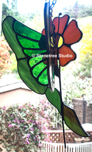 Butterfly with Flower 3-D Suncatcher