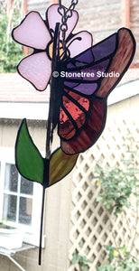 Butterfly with Flower 3-D Suncatcher