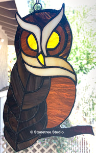 Owl Stained Glass Suncatcher (with color variants)
