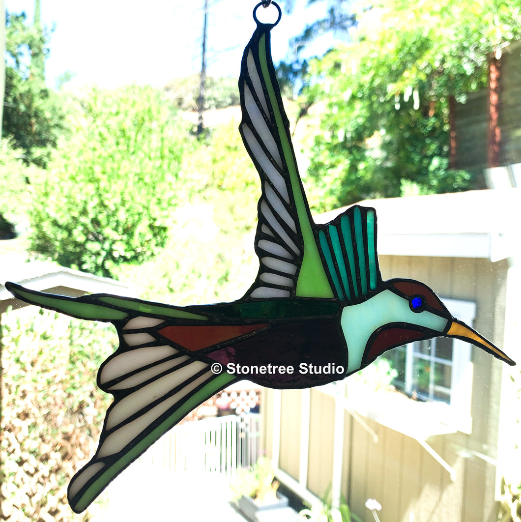 Hummingbird Stained Glass Suncatcher