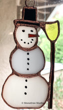 Load image into Gallery viewer, Stained Glass Snowman Suncatcher/Ornament (with variations)
