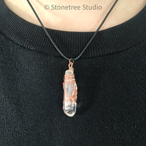 Copper-Wrapped Crystal Necklace