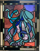 Load image into Gallery viewer, Octopus stained glass panel

