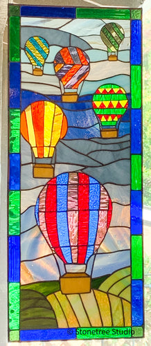 hot air balloon stained glass