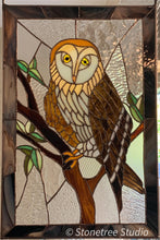 Load image into Gallery viewer, Barn Owl Stained Glass Panel

