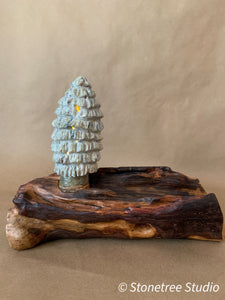 Lighted Soapstone Tree Sculpture