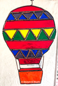 Hot Air Balloon Stained Glass Suncatcher (2 color options)