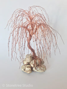 copper willow tree sculpture