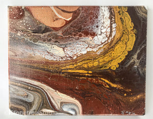 Brown and yellow abstract painting fall colors